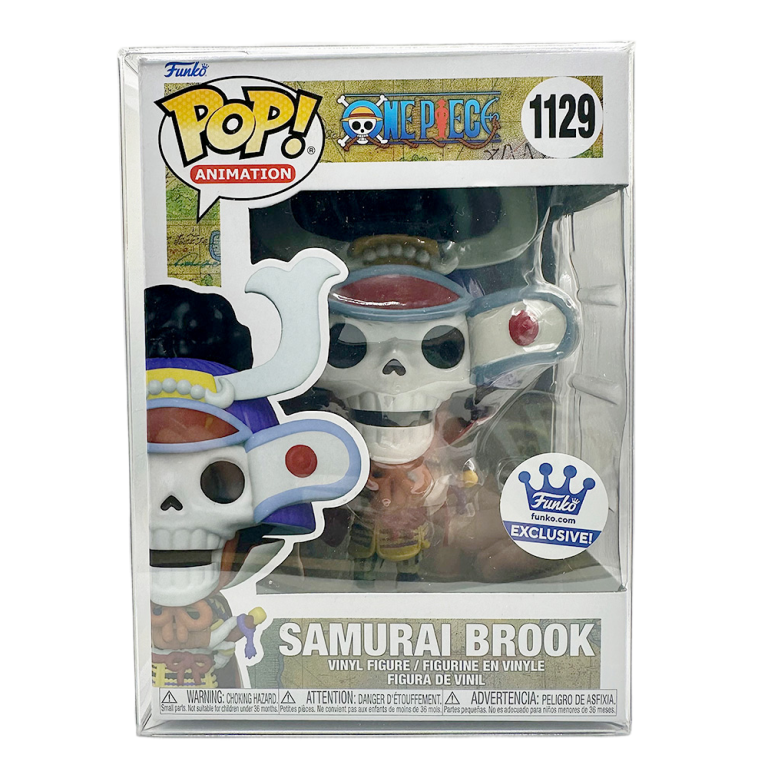 Funko Pop! One Piece Samurai Brook figure in box, FYE exclusive edition, number 1129.
