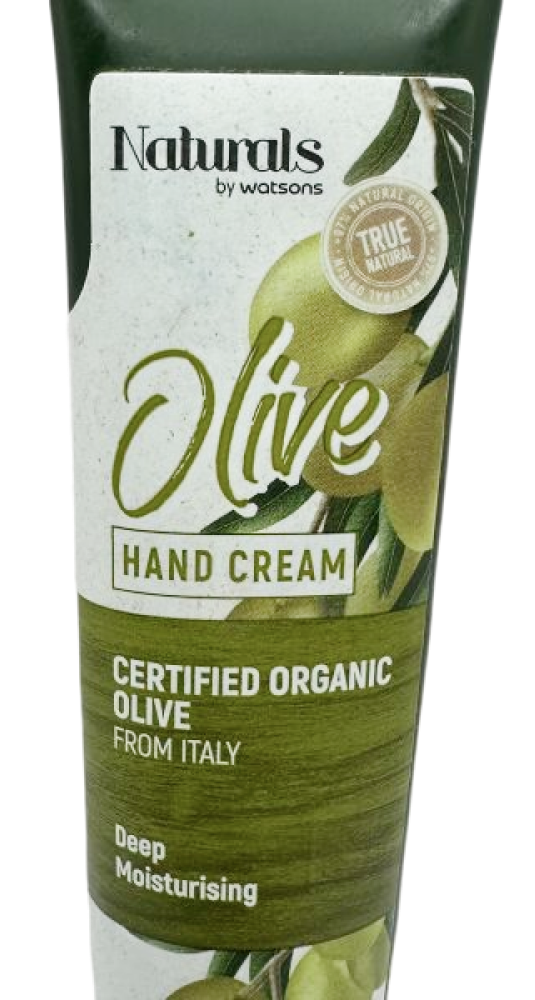 Tube of 6 Naturals Olive Hand Cream, featuring certified organic olive, deep moisturizing, product from Italy.