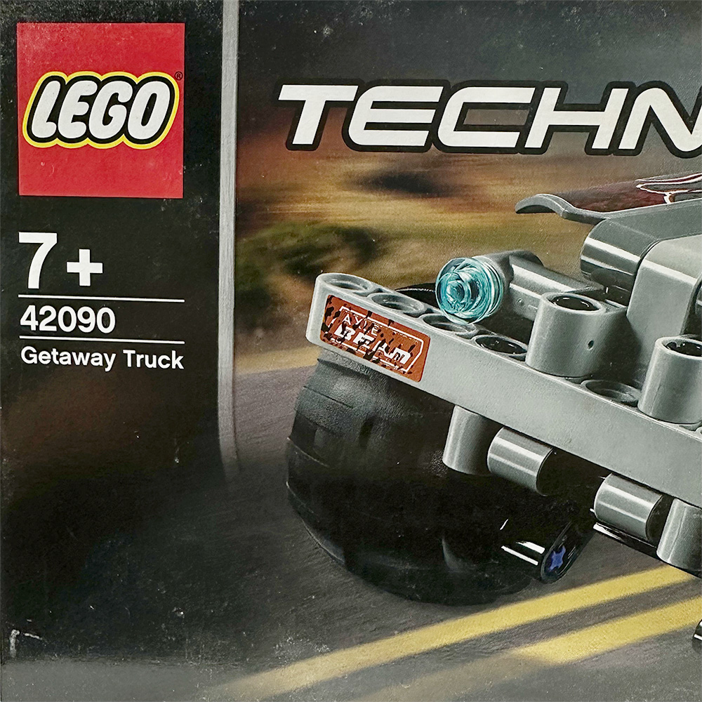 LEGO Technic 42090 Getaway Truck box with partial truck build and age recommendation 7+.