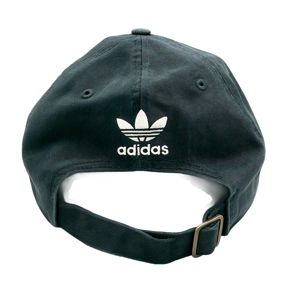 Back view of Adidas Originals Cap in black, featuring the white Adidas trefoil logo and an adjustable strap.