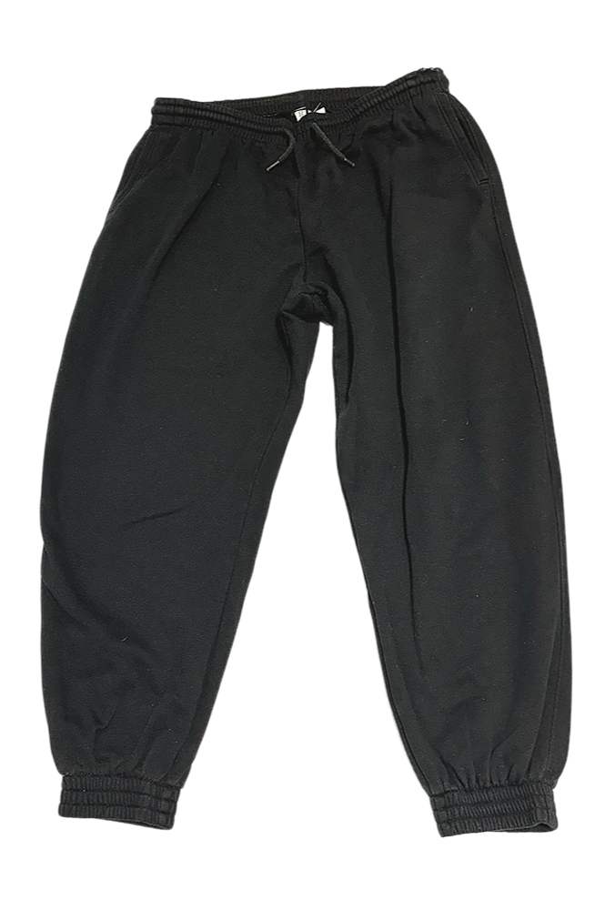 Black H&M women's basic sweatpants with elastic waistband and cuffs, displayed flat against a white background.