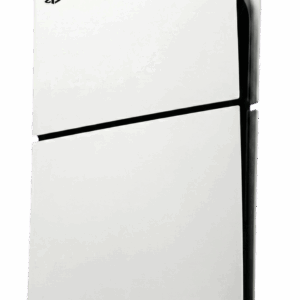PlayStation 5 Slim console in white, featuring sleek design with keyword 6, showcased on product page.