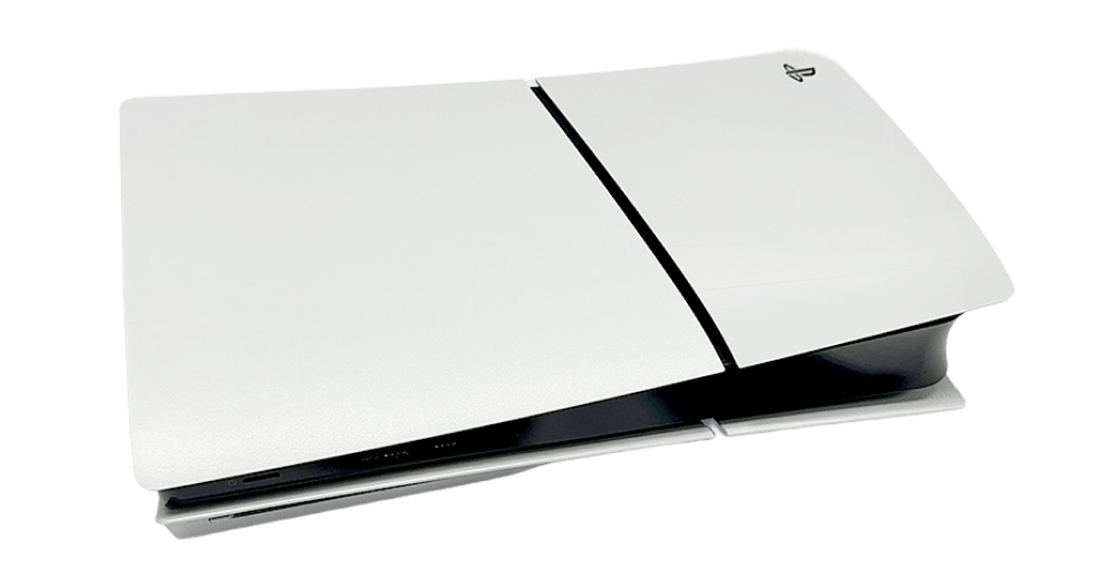 PlayStation 5 Slim console display, showcasing keyword 6 on a modern gaming product page.